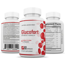 Load image into Gallery viewer, All sides of bottle of the Glucofort Premium Formula 688MG