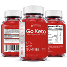 Cargar imagen en el visor de la Galería, All sides of bottle of the Go Keto ACV Gummies