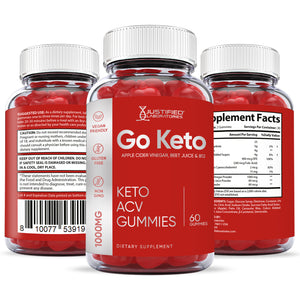 All sides of bottle of the Go Keto ACV Gummies