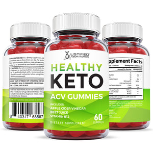 all sides of the bottle of Healthy Keto ACV Gummies 