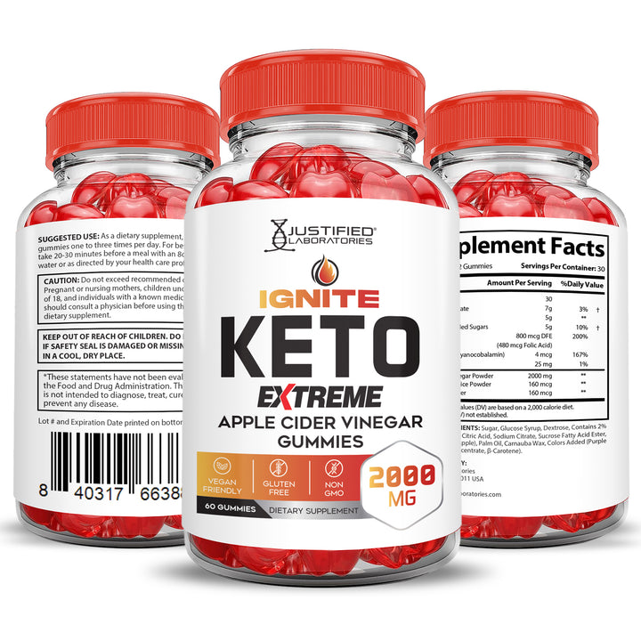 2 x Stronger Ignite Keto ACV Gummies Extreme 2000mg