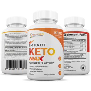 All sides of bottle of the Impact ACV Max Pills 1675MG