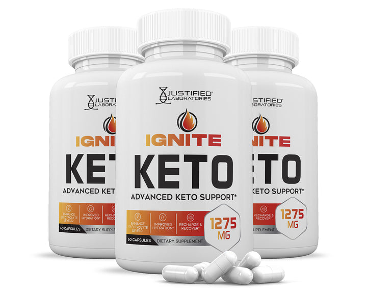 3 bottles of Ignite Keto ACV Pills 1275MG