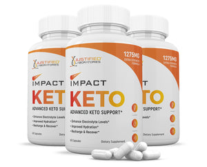 3 bottles of Impact Keto ACV Pills 1275MG