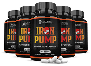 5 bottles of Iron Pump Men's Health Advanced Formula 1484mg