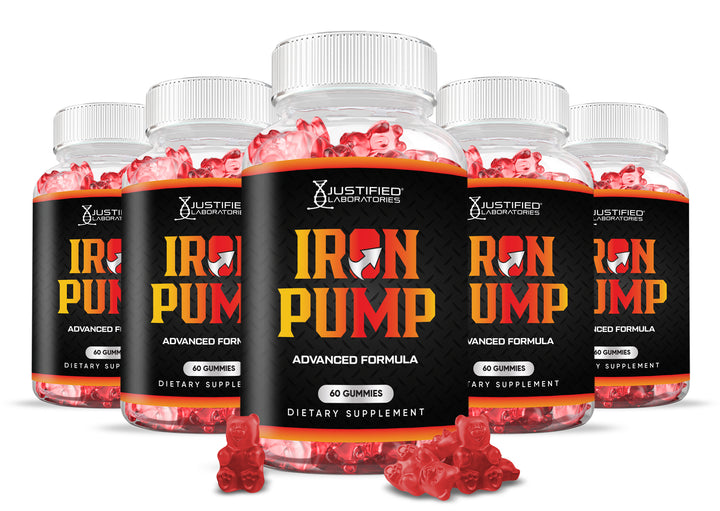 5 bottles Iron Pump Men's Health Gummies 310MG