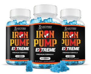 3 bottles Iron Pump Extreme Men's Health Gummies 1393MG