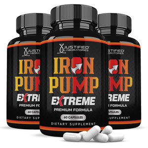 3 bottles of Iron Pump Men's Health Premium Formula 1600MG