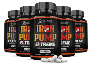 5 Bottles of Iron Pump Men's Health Premium Formula 1600MG