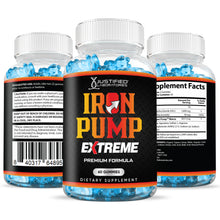 Cargar imagen en el visor de la Galería, 3 Sided of Bottle of Iron Pump Extreme Men&#39;s Health Gummies 1393MG