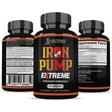 Cargar imagen en el visor de la Galería, All sides of bottle of the Iron Pump Men&#39;s Health Premium Formula 1600MG