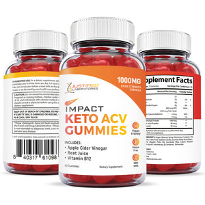 all sides of the bottle of Impact Keto ACV Gummies