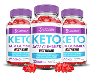 3 bottles of 2 x Stronger Keto ACV Gummies Extreme 2000mg