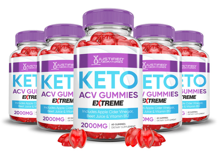5 bottles of 2 x Stronger Keto ACV Gummies Extreme 2000mg