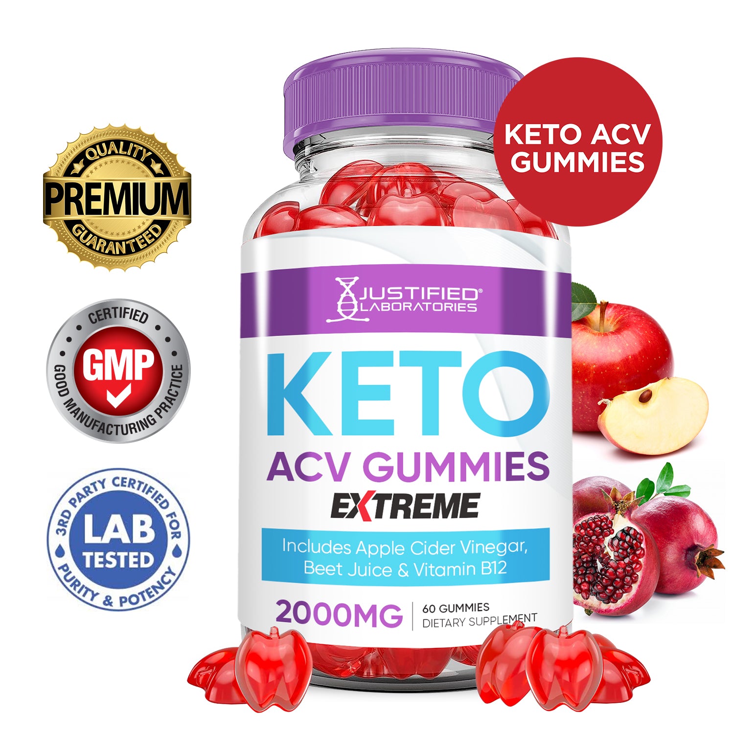 2 x Stronger Keto ACV Gummies Extreme 2000mg