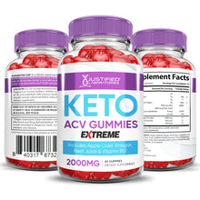 Carica l&#39;immagine nel visualizzatore di Gallery, All sides of the bottle of 2 x Stronger Keto ACV Gummies Extreme 2000mg