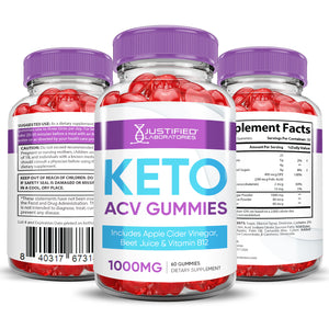 all sides of the bottle of Keto ACV Gummies 1000MG