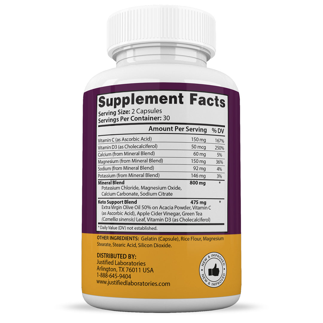 Supplement Facts of Keto Advantage Keto Burn Keto ACV Pills 1275MG