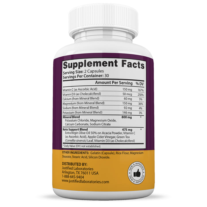 Supplement Facts of Keto Advantage Keto Burn Keto ACV Pills 1275MG