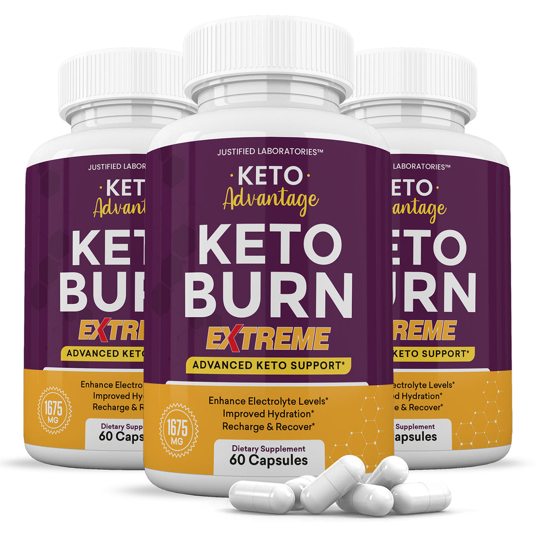 3 Bottles of Keto Advantage Keto Burn Keto ACV Extreme Pills 1675MG