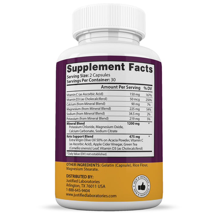 Supplement Facts of Keto Advantage Keto Burn Keto ACV Extreme Pills 1675MG