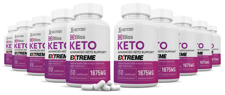 10 Bottles of Bliss Keto ACV Extreme Pills 1675MG