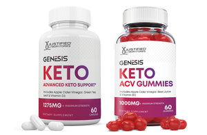1 Bottle Genesis Keto ACV Gummies + Pills Bundle