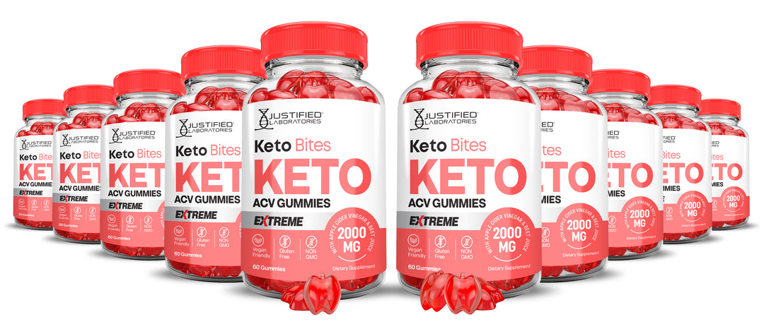 10 bottles of 2 x Stronger Keto Bites Keto ACV Gummies Extreme 2000mg