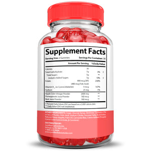 Supplement Facts of 2 x Stronger Keto Bites Keto ACV Gummies Extreme 2000mg