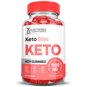 front facing of the bottle of Keto Bites Keto ACV Gummies 1000MG