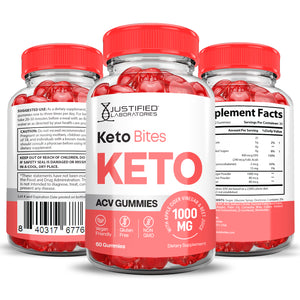 all sides of the bottle of Keto Bites Keto ACV Gummies 1000MG