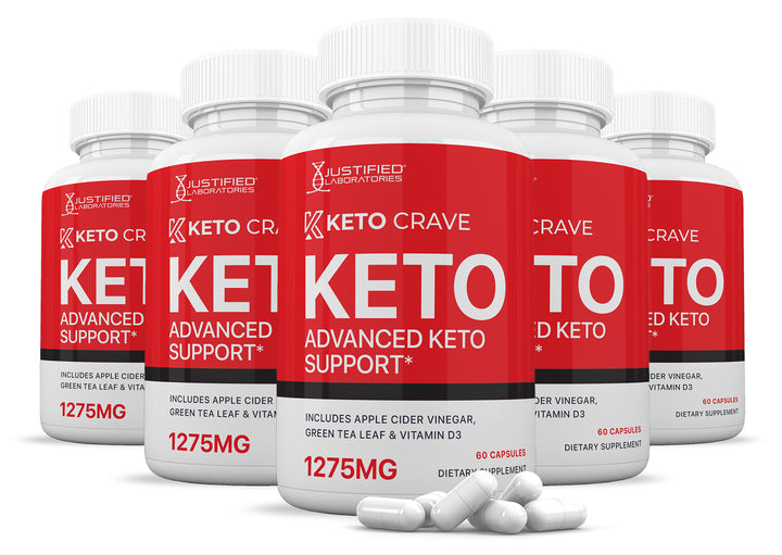 5 bottles of Keto Crave Keto ACV Pills 1275MG