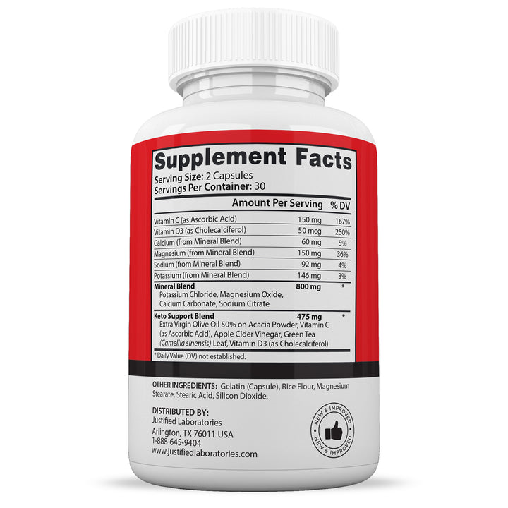 supplement facts of Keto Crave Keto ACV Pills 1275MG