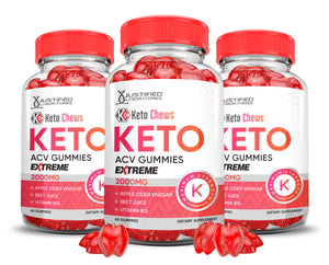 3 bottles of 2 x Stronger Keto Chews ACV Gummies Extreme 2000mg