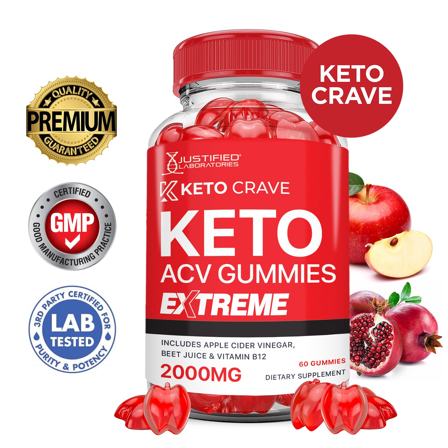 2 x Stronger Keto Crave Keto ACV Gummies Extreme 2000mg
