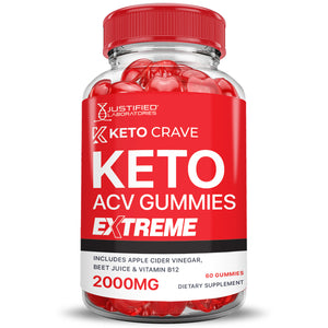 2 x Stronger Keto Crave Keto ACV Gummies Extreme 2000mg