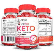 Load image into Gallery viewer, All sides of bottle of the 2 x Stronger Keto Chews ACV Gummies Extreme 2000mg