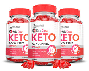 3 bottles Keto Chews ACV Gummies 1000MG