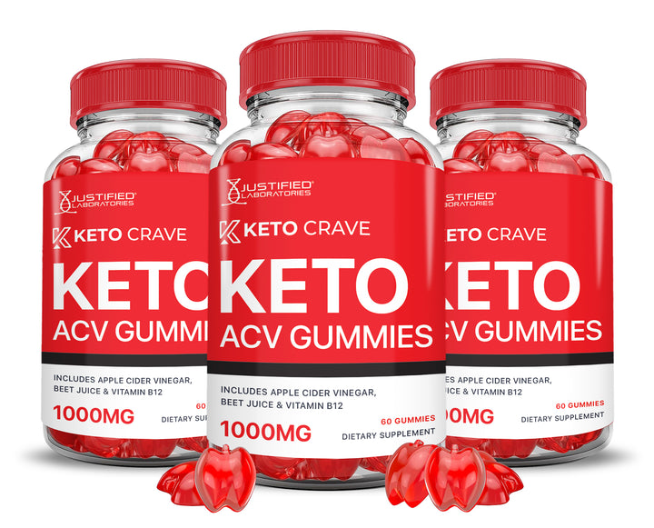 3 bottles Keto Crave Keto ACV Gummies 1000MG