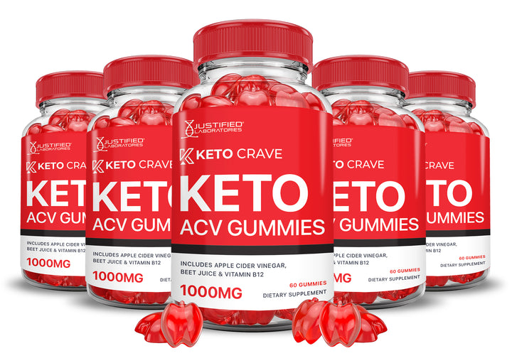 5 bottles Keto Crave Keto ACV Gummies 1000MG