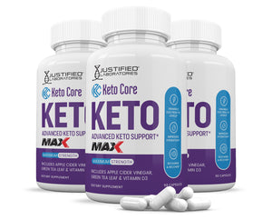 3 bottles of Keto Core ACV Max Pills 1675MG