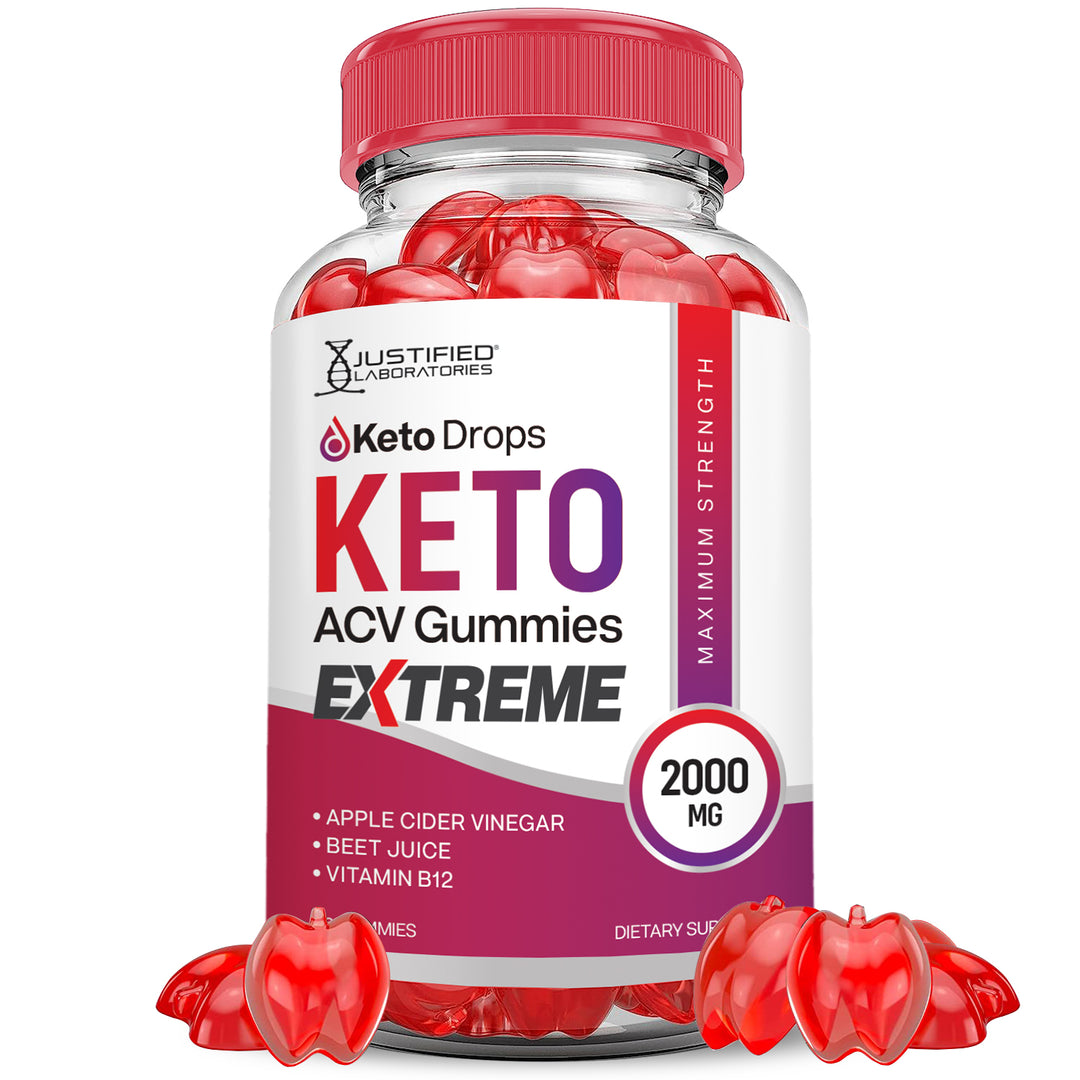 2 x Stronger Keto Drops Keto ACV Gummies Extreme 2000mg