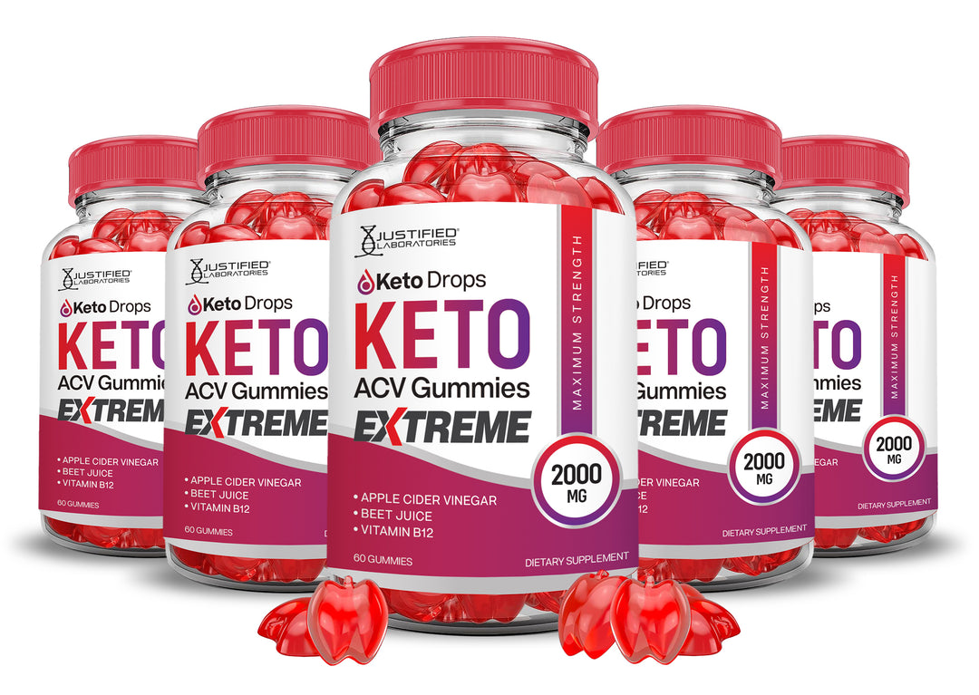 2 x Stronger Keto Drops Keto ACV Gummies Extreme 2000mg