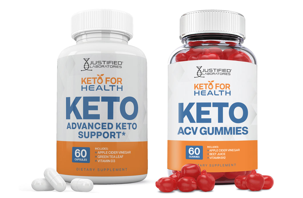 Front facing image of  Keto For Health ACV Gummies + Pills Bundle 
