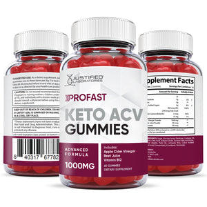all sides of the bottle of ProFast Keto ACV Gummies