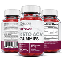Cargar imagen en el visor de la Galería, all sides of the bottle of ProFast Keto ACV Gummies 1000MG