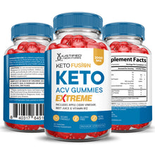 Load image into Gallery viewer, 3 Sided of Bottle of Keto Fusion Keto ACV Gummies Extreme 2000mg