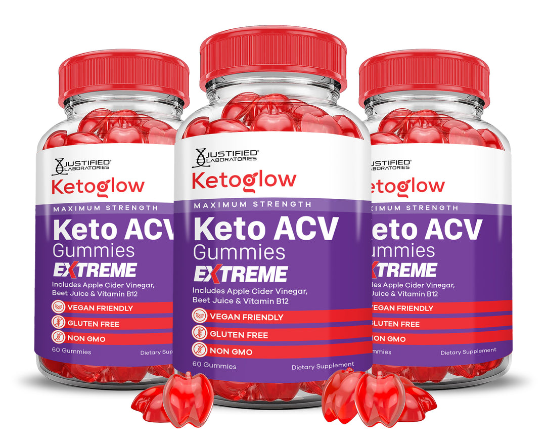 3 Bottles 2 x Stronger Keto Glow Keto ACV Gummies Extreme 2000MG