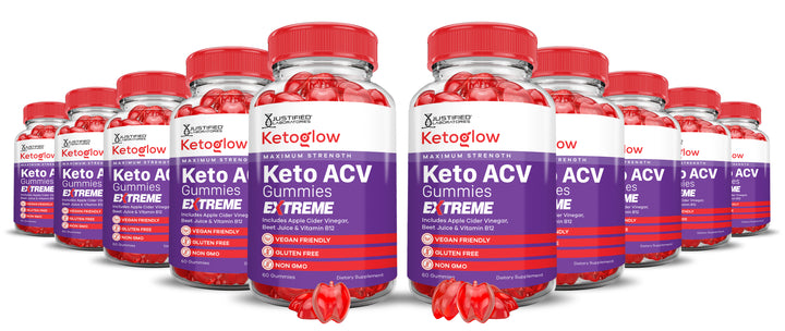 10 Bottles 2 x Stronger Keto Glow Keto ACV Gummies Extreme 2000MG