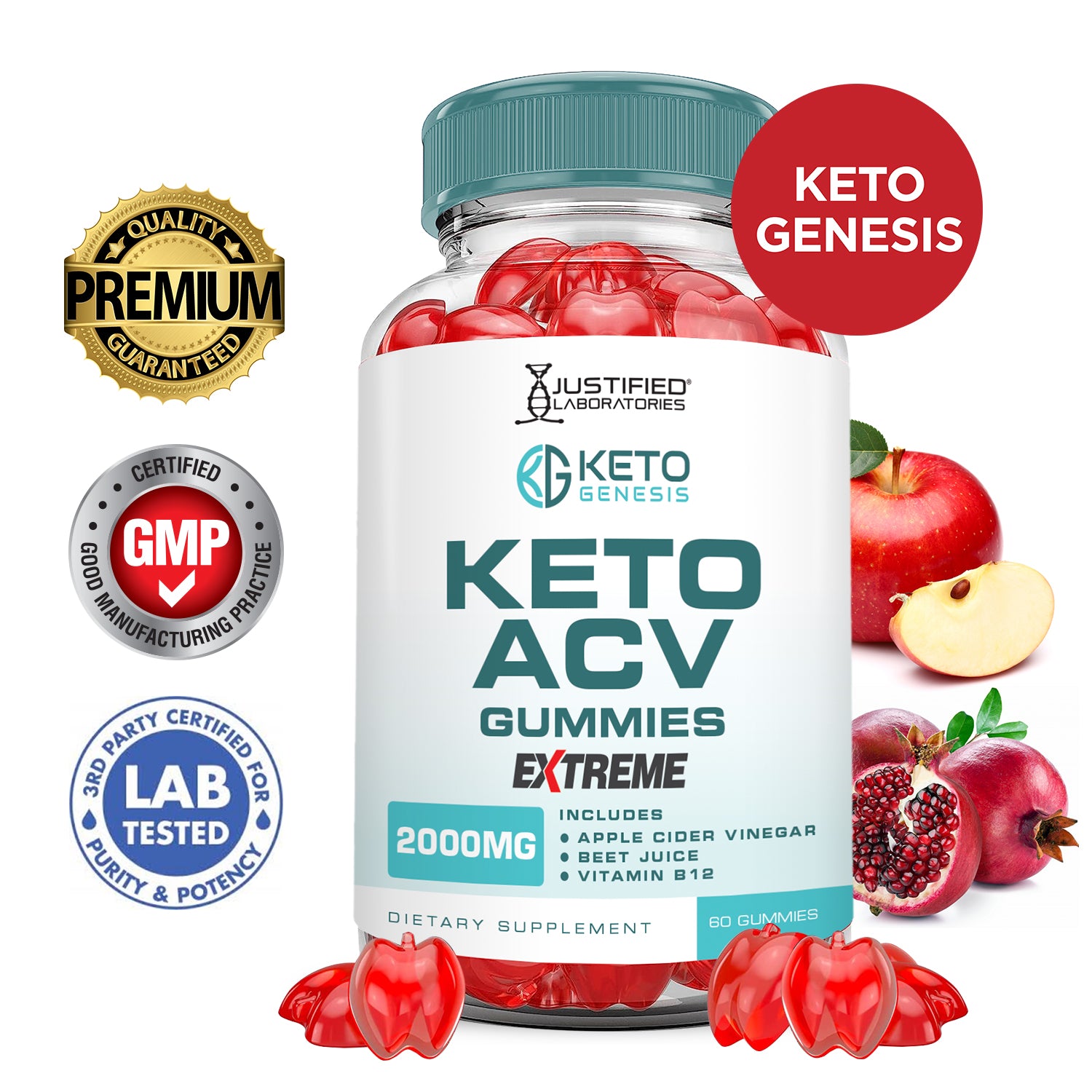 2 x Stronger Keto Genesis Keto ACV Gummies Extreme 2000mg